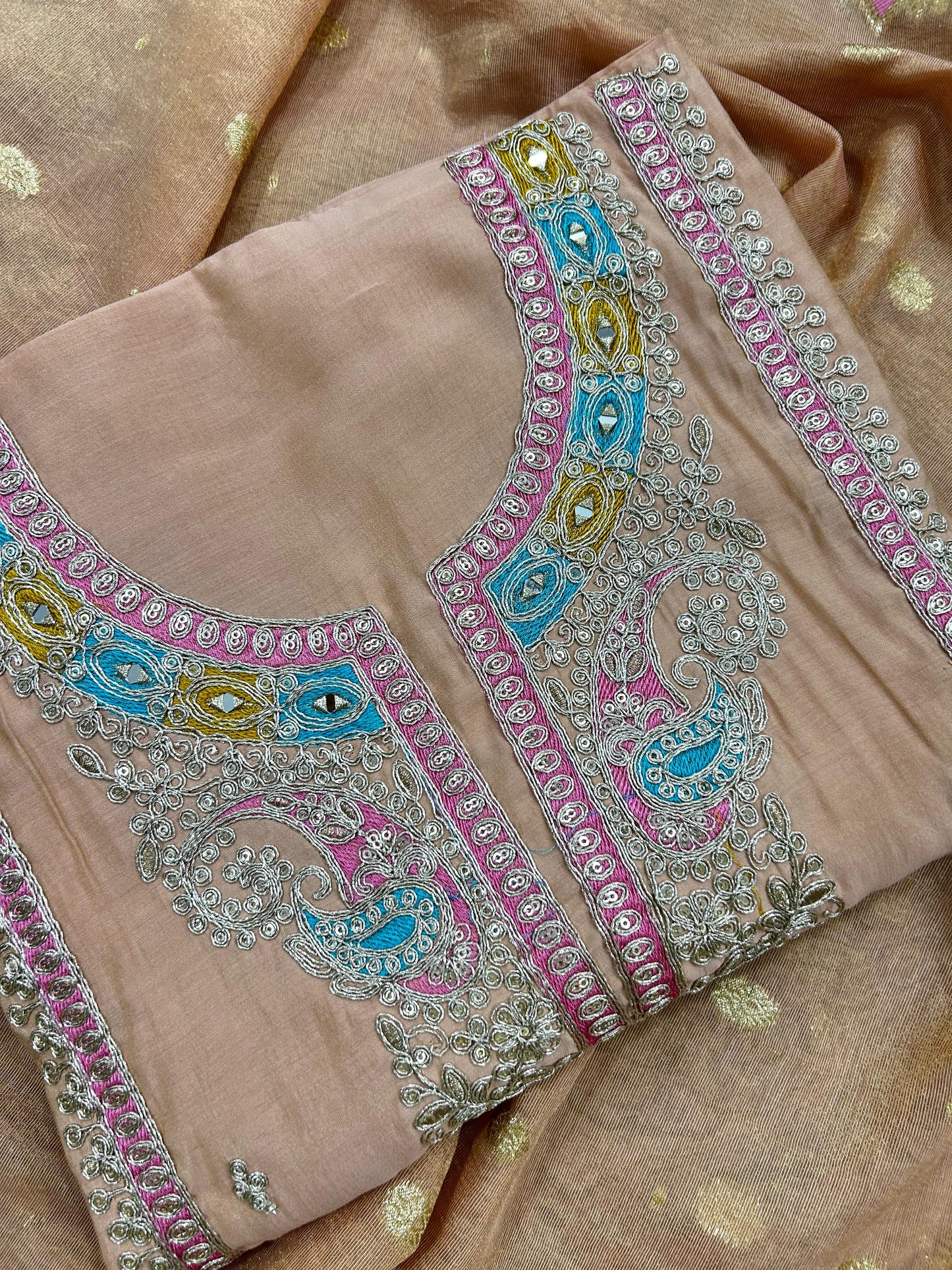 Modal Cotton Suit with Royal Khin Khab Silk Dupatta