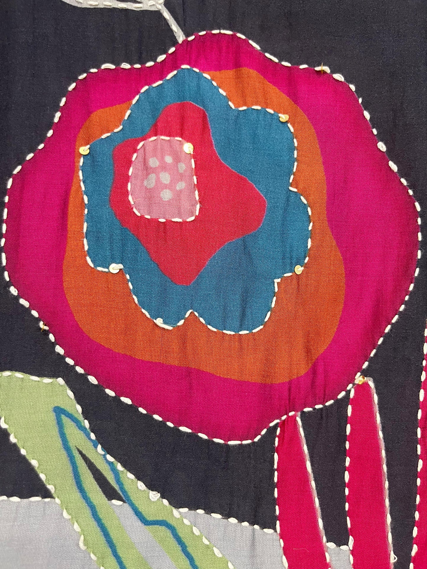 Classic Black Suit with Intricate Kantha Work
