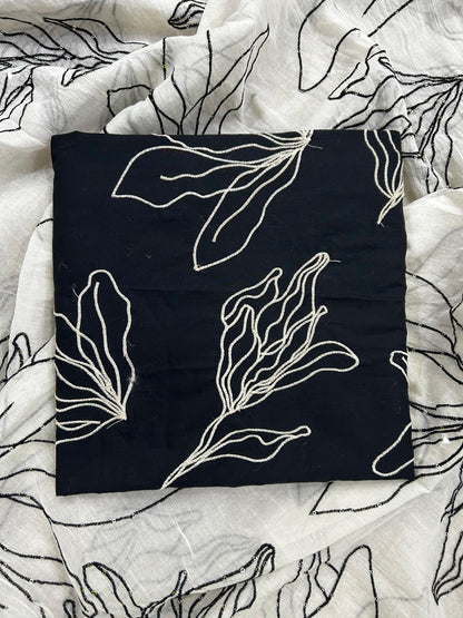 Monochrome Embroidered Suit in Black and White