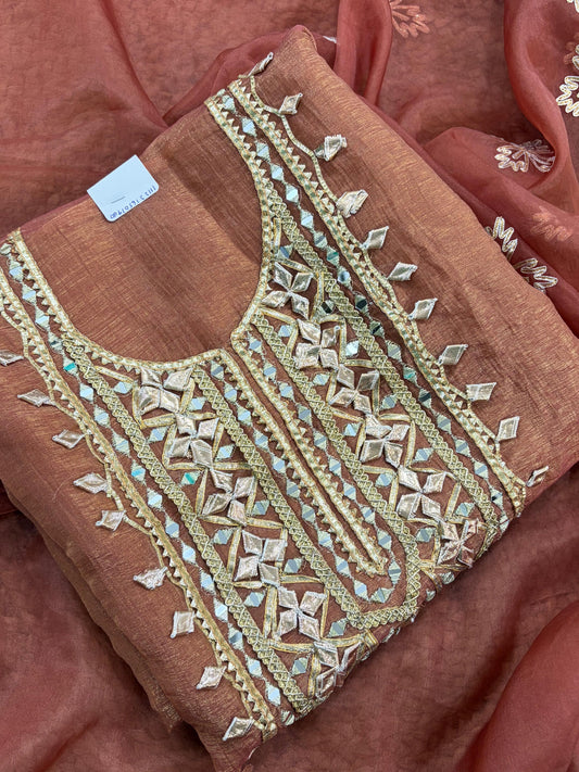 Gulnaar – Coral Red Tissue Elegance