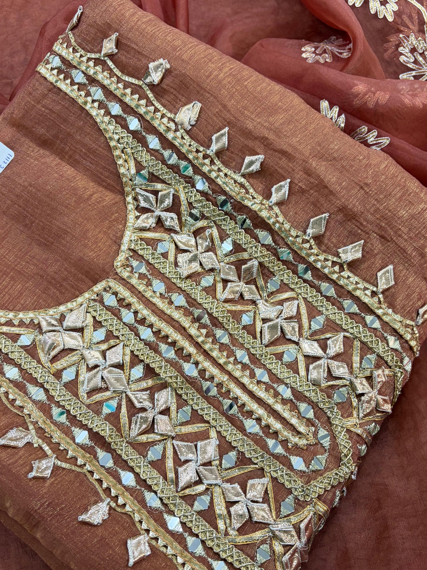 Gulnaar – Coral Red Tissue Elegance