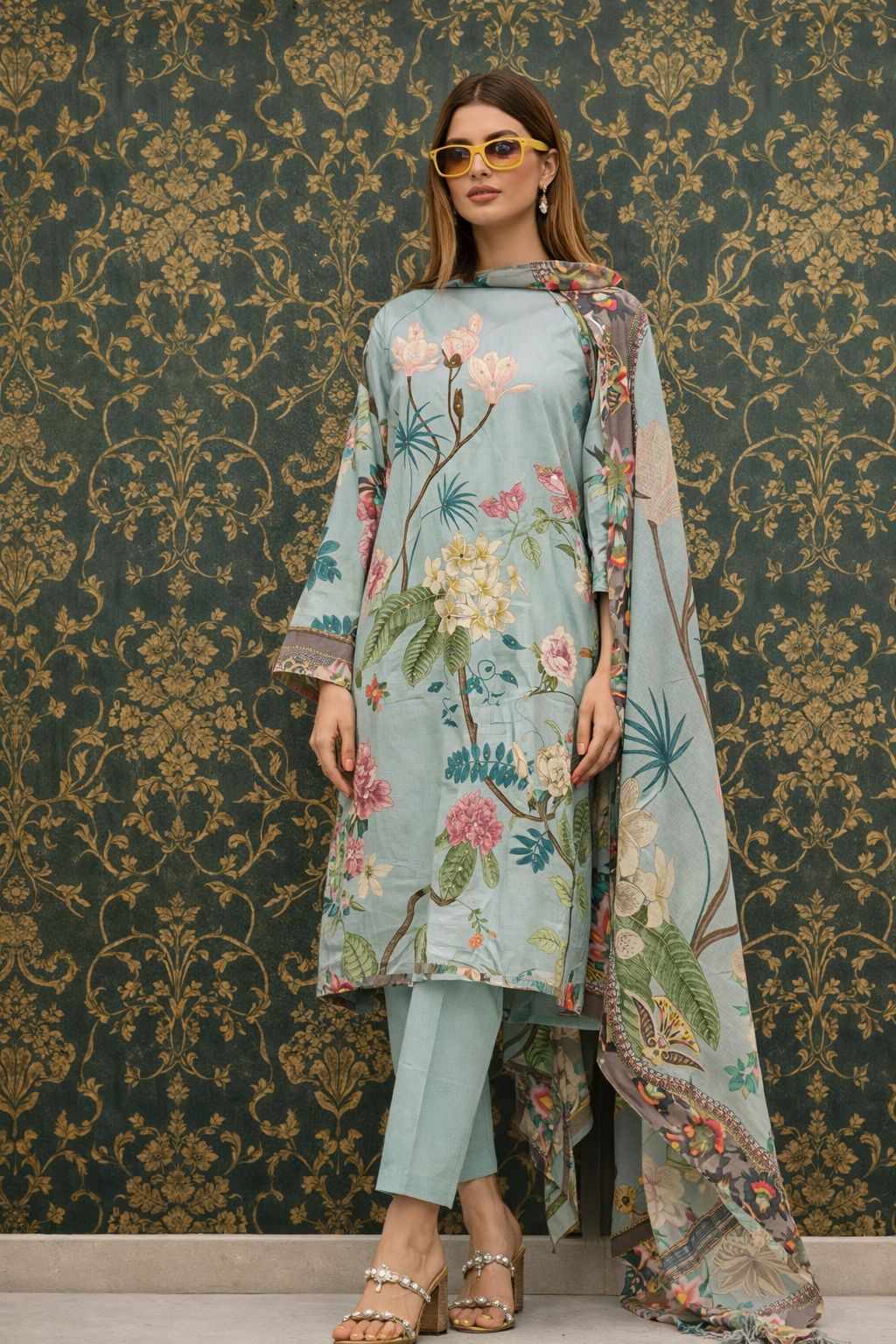 Mint Floral Elegance