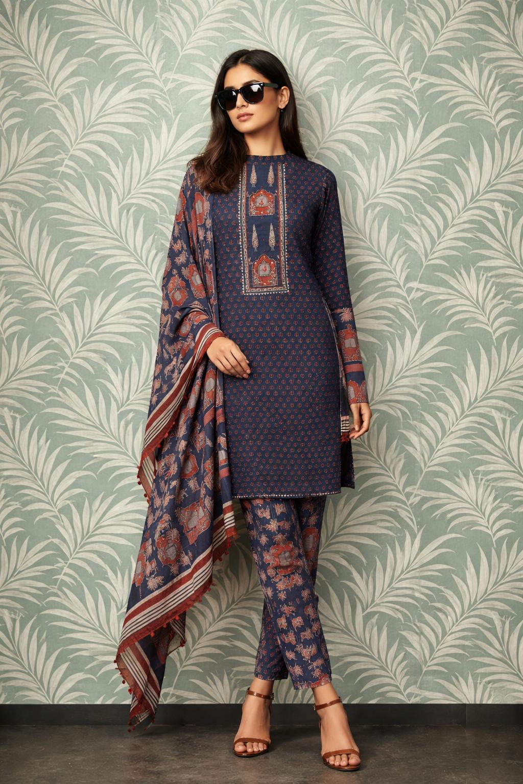 Heritage Ajrakh Cotton Ensemble
