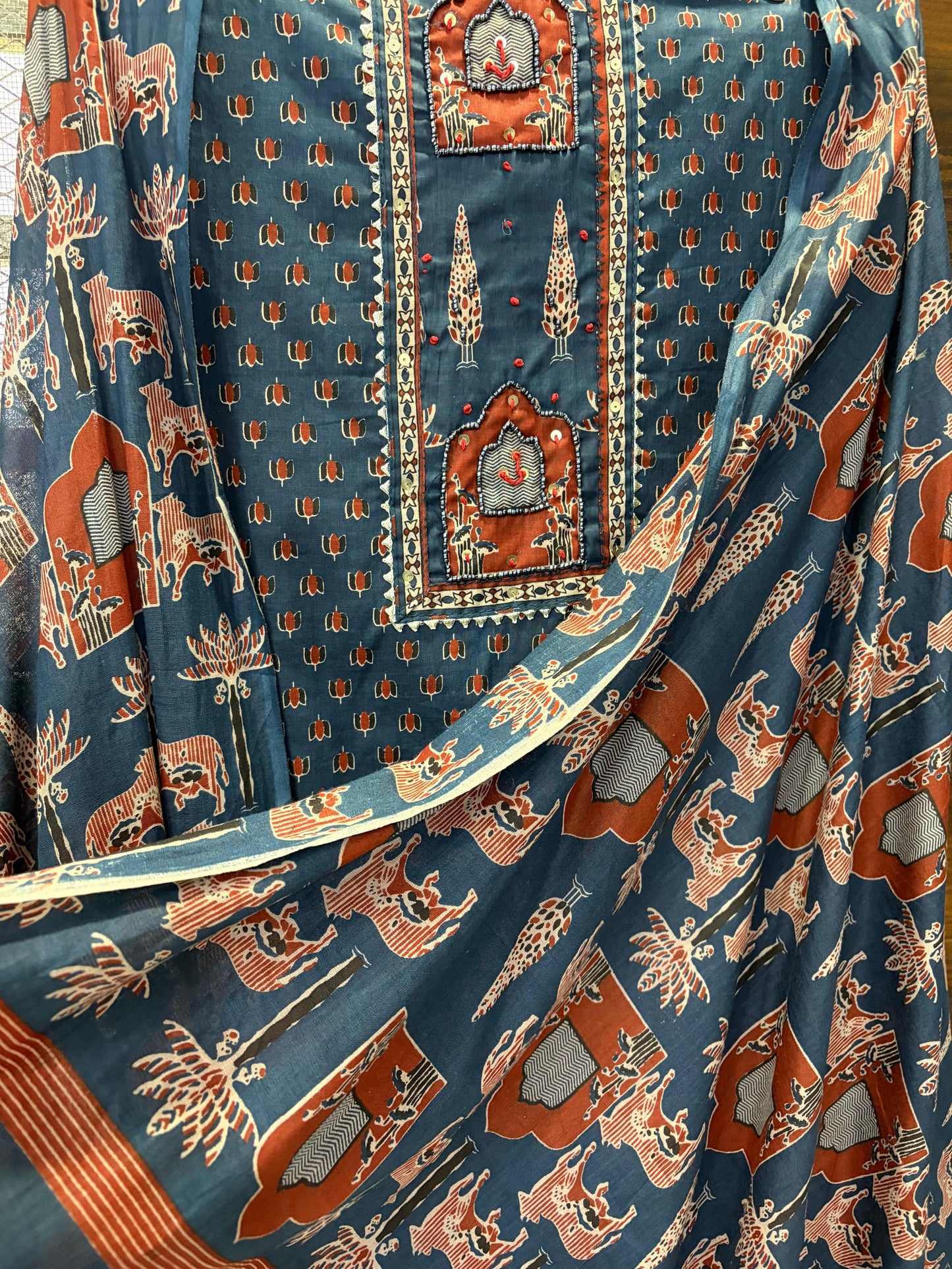 Heritage Ajrakh Cotton Ensemble