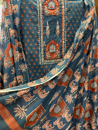 Heritage Ajrakh Cotton Ensemble